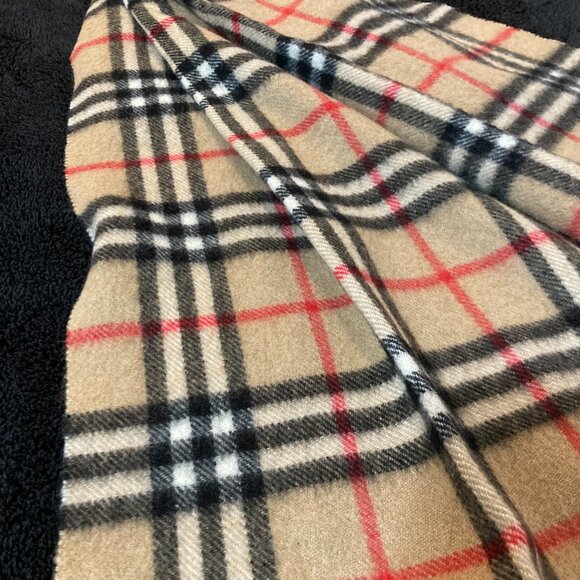 100% Cashmere Vintage Authentic Burberry Nova Check Scarf - Picture 4 of 6